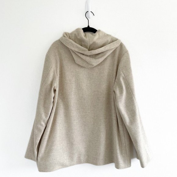 Bonnie & Norma Wool Blend Size Medium Full Zip Hooded Jacket Neutral Tan Vintage - Picture 8 of 13